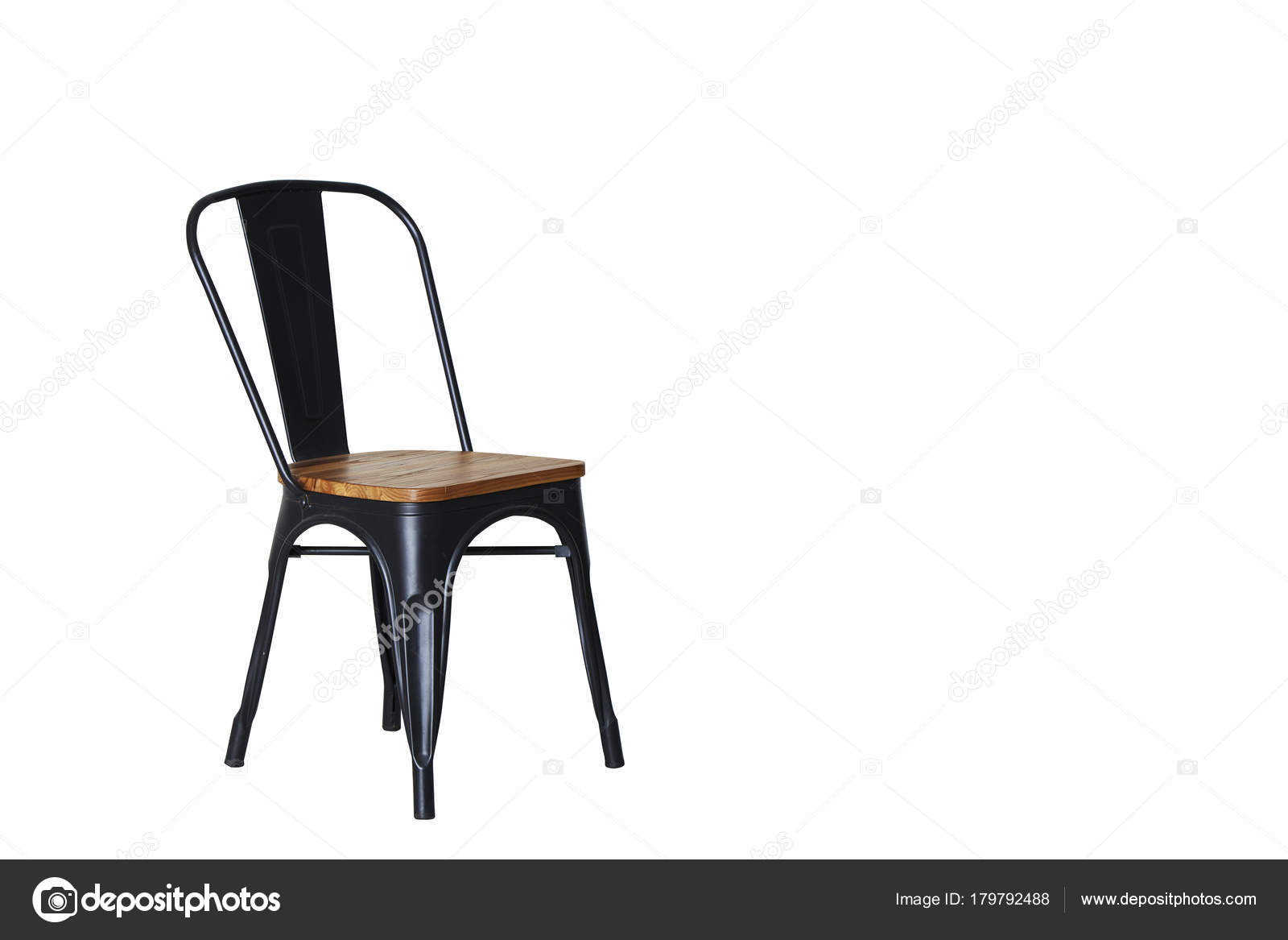 Chaise Avec Bois Blanc Clair — Photographie Des Acier Fond Sur E2HID9