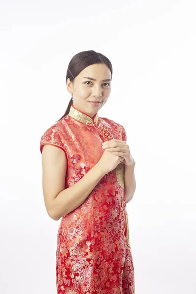 Feliz Año Nuevo Chino Retrato Asia Chica China Bendición — Foto de Stock