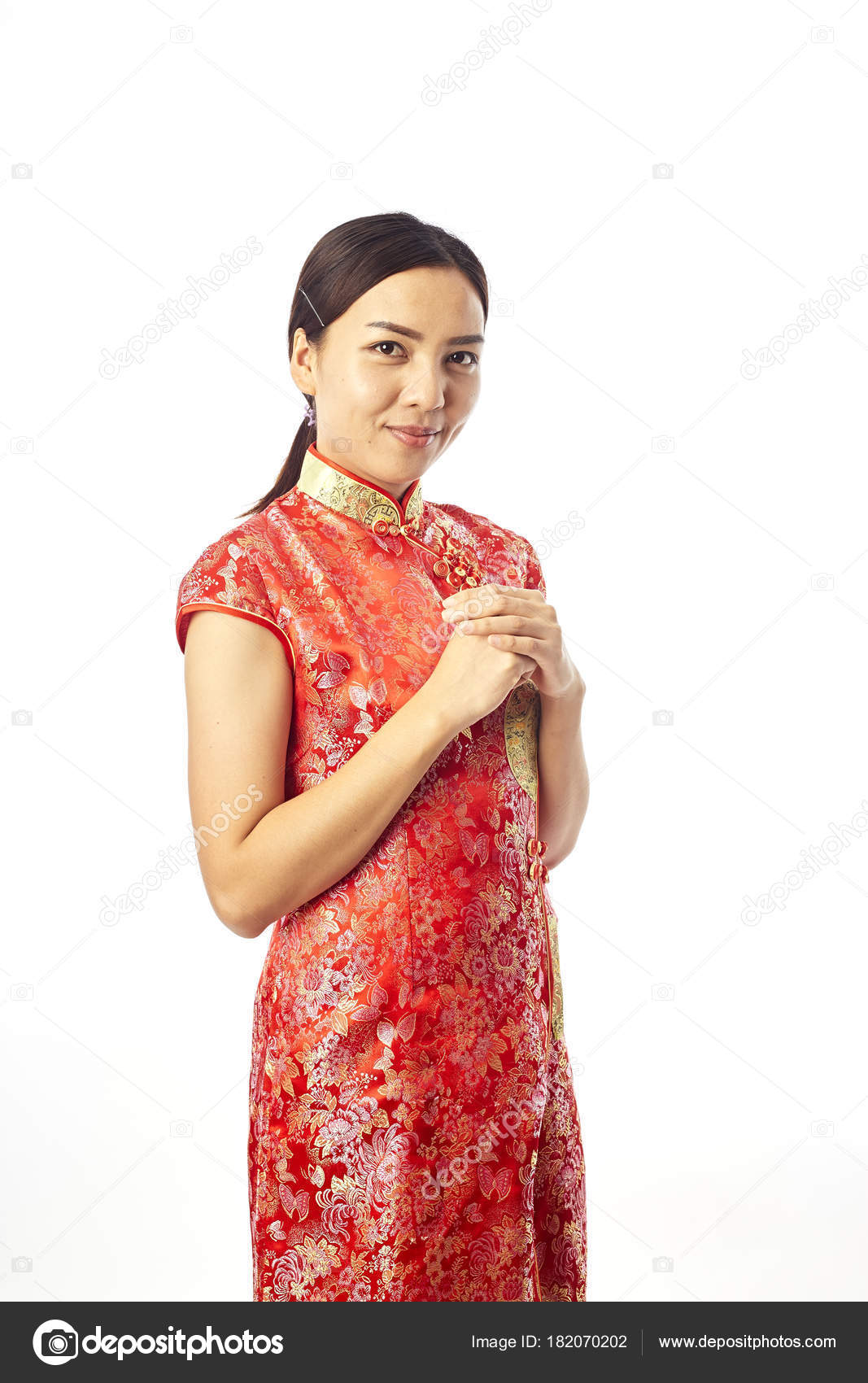 Happy Chinese New Year Portrait Asian Chinese Girl Blessing Traditional Stock Photo C Pongans68 Gmail Com 182070202 https depositphotos com 182070202 stock photo happy chinese new year portrait html
