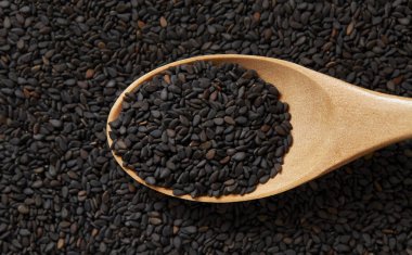 siyah susam kabuğu çıkarılmış tane, Gıda Tarım arka plan.