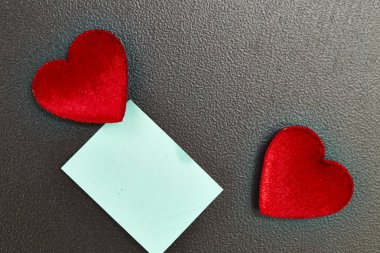 Sevgililer günü metin için kalp ve Blue Note kağıt ile arka plan