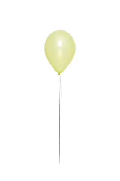 Gele Ballon Drijvend Witte Achtergrond Minimale Concept Idee — Stockfoto