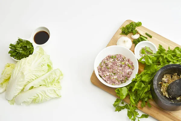 Thailändsk mat fläsk soppa ingrediens — Stockfoto