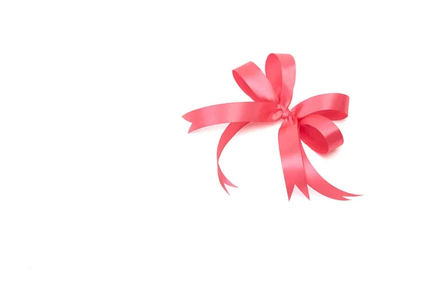 Festive ribbon bow on white background — Stock Photo, Image