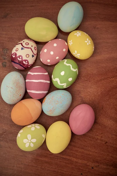 Easter Festival Achtergronden Met Gekleurde Eieren — Stockfoto