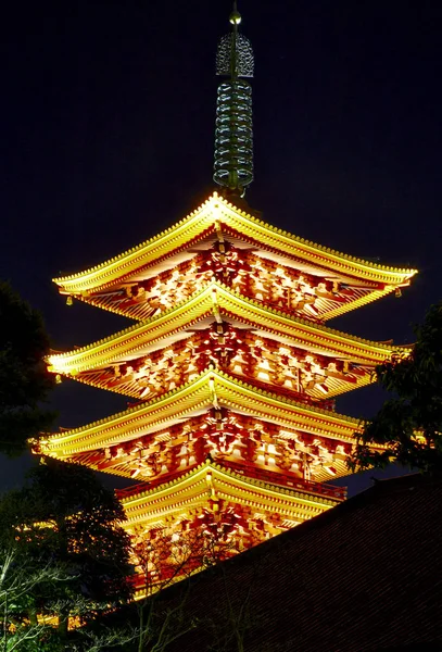 Japan Sensoji temple at night, Tokyo — Stock Photo, Image