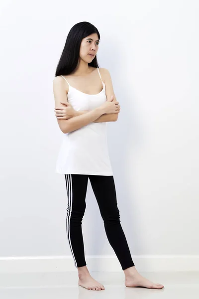 Attrayant Asiatique Beau Jeune Visage Sport Femme Confiant Fitness Fille — Photo