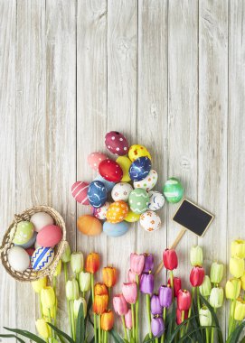 Paskalya Festivali renkli Paskalya yumurtaları ile 