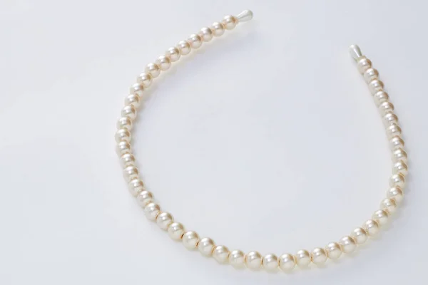 Pearl hair band  on white background — Stock Photo, Image