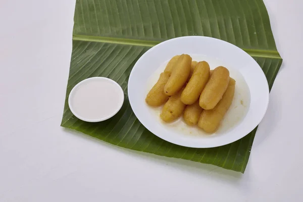 Thai élelmiszer édes banán — Stock Fotó