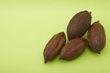 yeşil zemin üzerine kakao pod