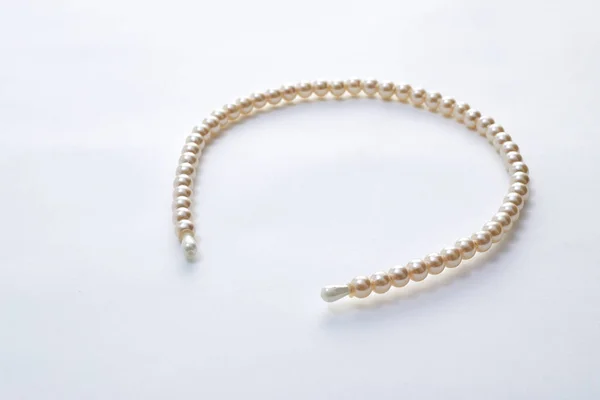 Pearl hair band  on white background — Stock Photo, Image
