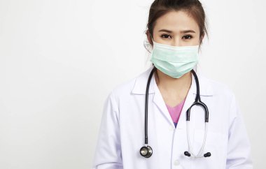 Neşeli mutlu doktor maskesi