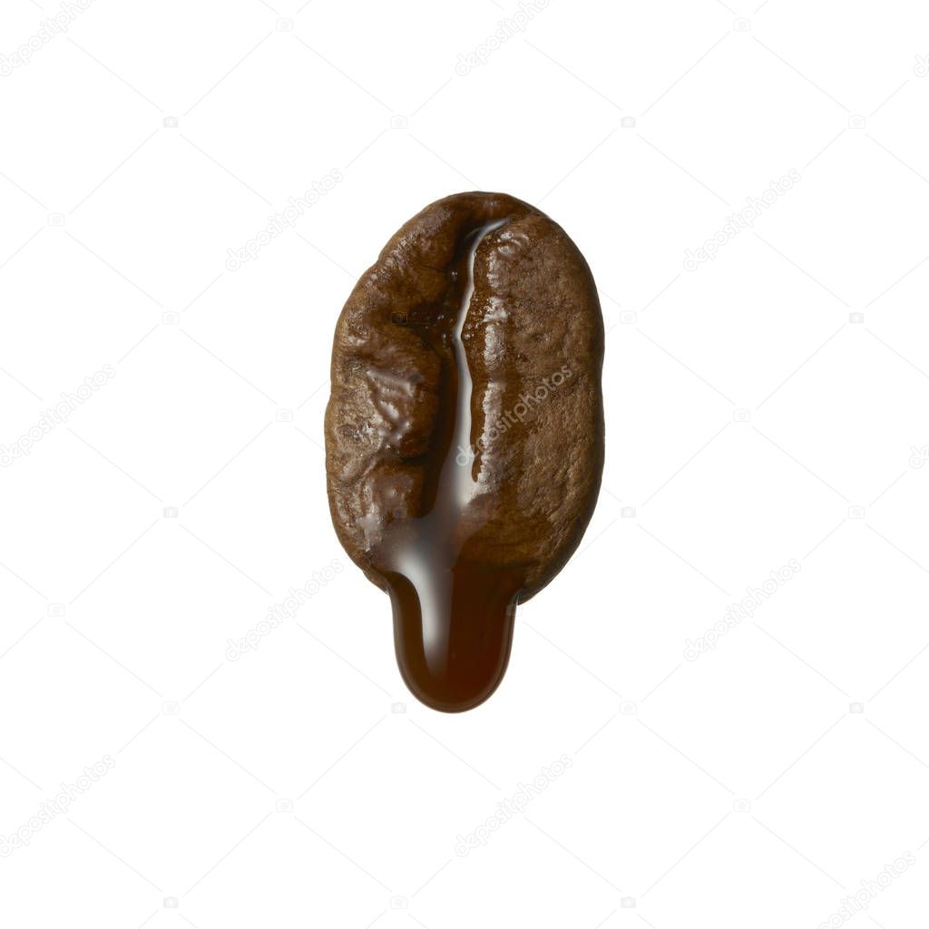 Drop of coffee dripping from coffee