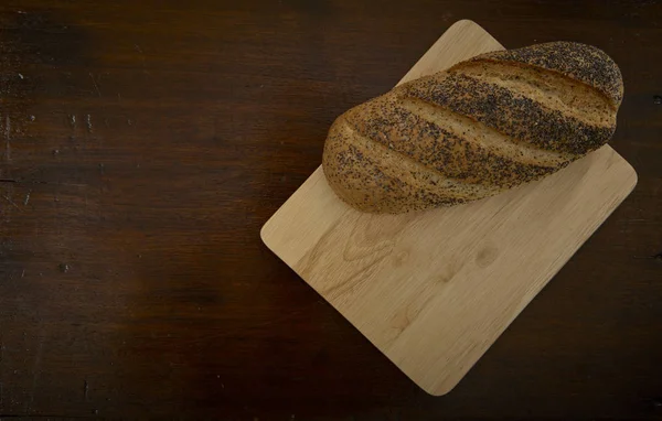 Fresh bread on wooden — Stock Photo, Image