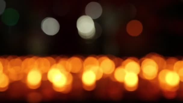 Gericht Bokeh Kaars Verlichting Abstract Achtergrond Vervagen — Stockvideo