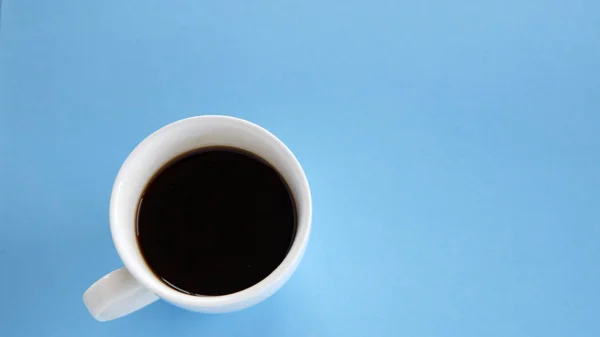 Black coffee in white mug