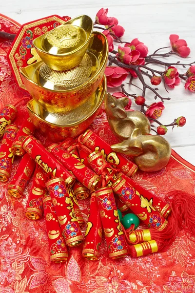 Chinese New Year decoration on a red background