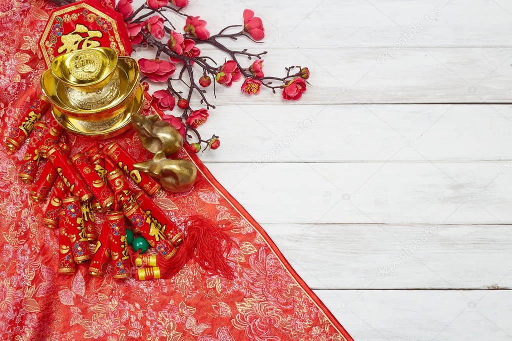 Chinese New Year decoration on a red background