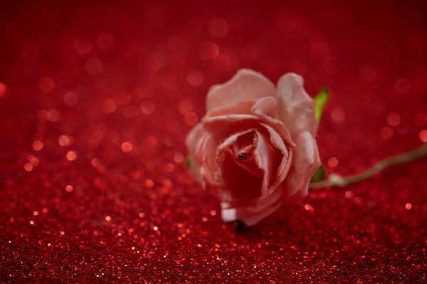 Rose with glitter for background of Valentine day