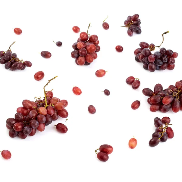 Ramo de uvas jugosas frescas maduras sobre blanco —  Fotos de Stock