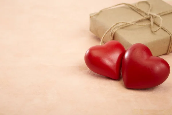 Dar i serce ramki na Walentynki Zdjęcie Stockowe