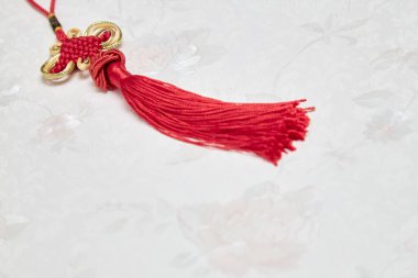 Duvar kağıdındaki Çin Şanslı Kırmızı Düğümü