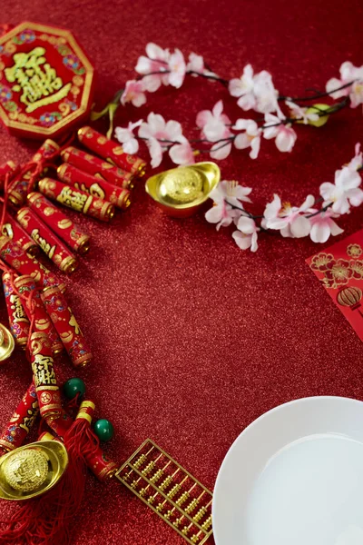 Decorar el festival chino de año nuevo en rojo — Foto de Stock