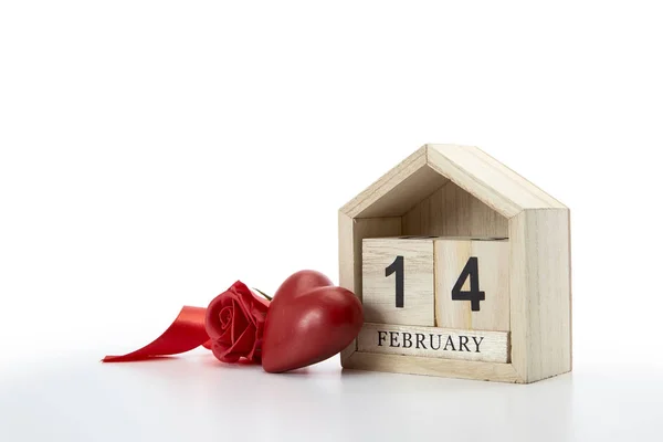 14 février avec des décorations Valentines — Photo