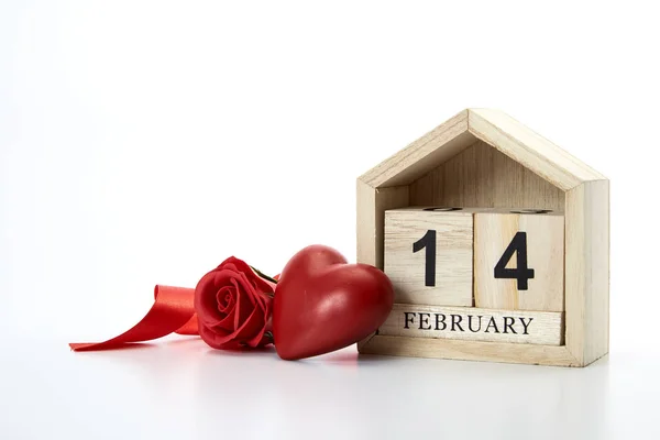 February 14 with Valentines decorations — Stock Photo, Image