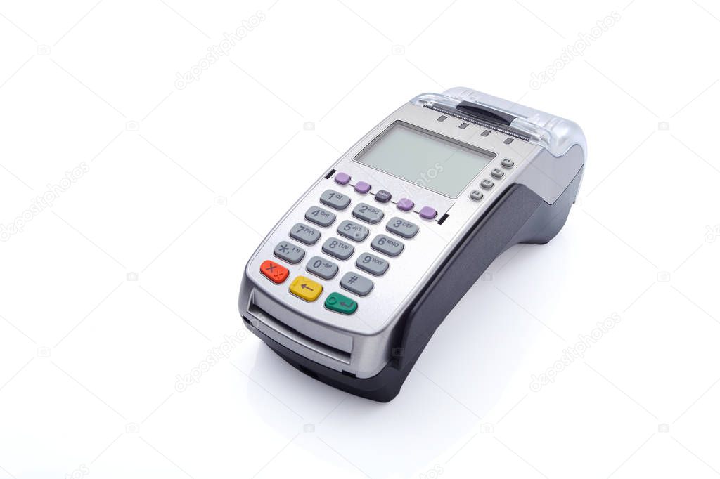 Credit card reader isolated on white