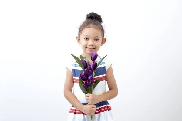 Retrato Feliz Divertido Asiático Lindo Niño Niña Pascua Día Mano — Foto de Stock