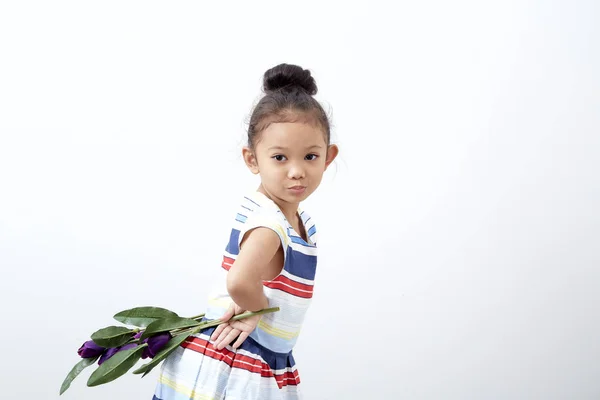 Retrato Feliz Divertido Asiático Lindo Niño Niña Pascua Día Mano — Foto de Stock