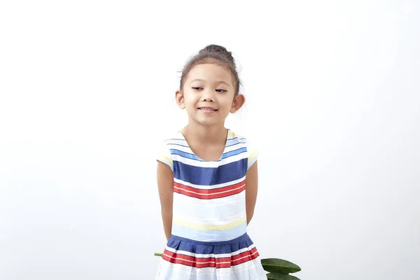 Retrato Feliz Engraçado Asiático Bonito Criança Menina Páscoa Dia Mão — Fotografia de Stock