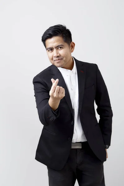 Retrato Hombre Joven Asiático Traje Aislado Sobre Fondo Blanco —  Fotos de Stock