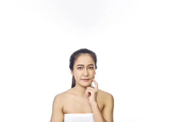 Vacker Ung Asiatisk Kvinna Ansikte Med Ren Hud — Stockfoto