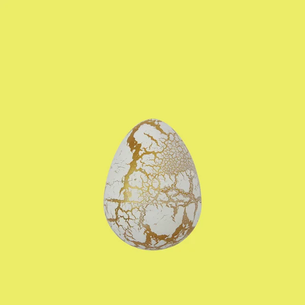 Easter Egg Isolated Yellow Background Copy Space Text — Stock Photo, Image