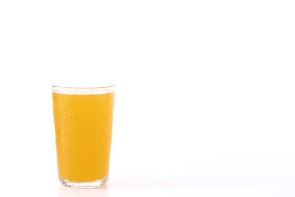 Склянка Апельсинового Соку Якоттю Ізольована Білому Тлі Відсічний Контур — стокове фото