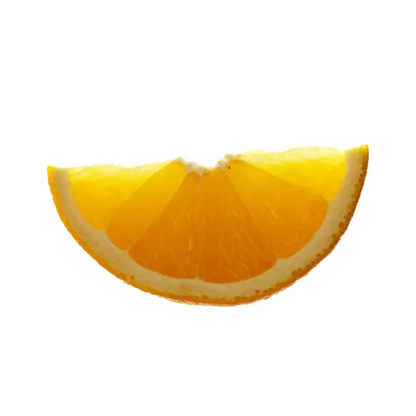 Fruta Laranja Fresca Fatia Orang Isolada Fundo Branco — Fotografia de Stock