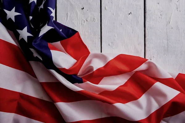 American Flag America 4Th July Celebración Sobre Fondo Rústico Madera — Foto de Stock