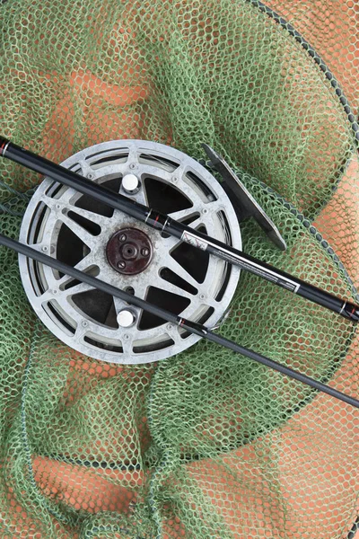 Balıkçılık aksesuarları ve metin için yer ile arka plan