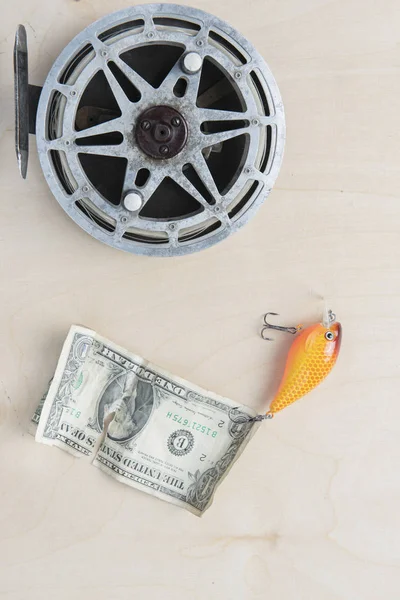 Balıkçılık aksesuarları ve metin için yer ile arka plan