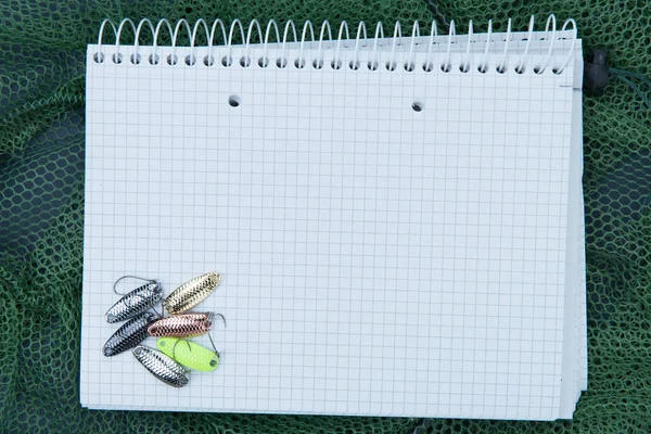 Balıkçılık aksesuarları ve metin için yer ile arka plan