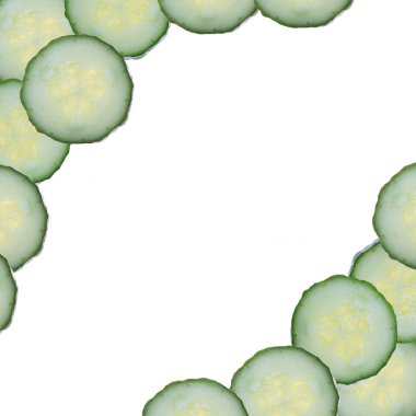 meyve ve sebze beyaz bir arka plan üzerinde izole kare