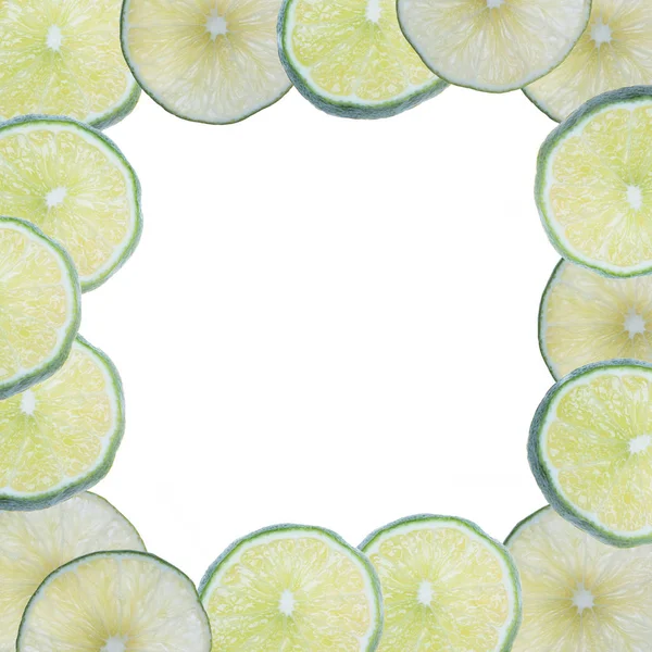 Rahmen Aus Obst Und Gemüse Isoliert Auf Weißem Hintergrund — Stockfoto