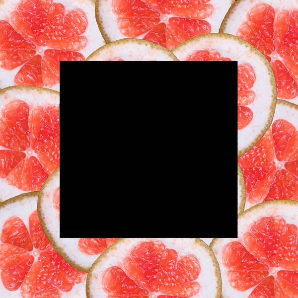fruit slices on a black background, with space for text