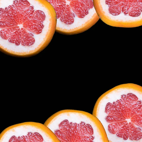 Fruit Frame Een Zwarte Achtergrond Met Ruimte Voor Tekst — Stockfoto