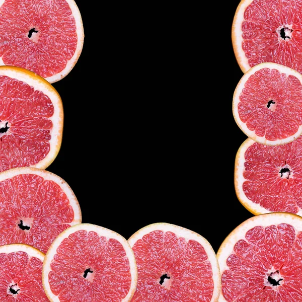 Moldura Frutas Fundo Preto Com Espaço Para Texto — Fotografia de Stock