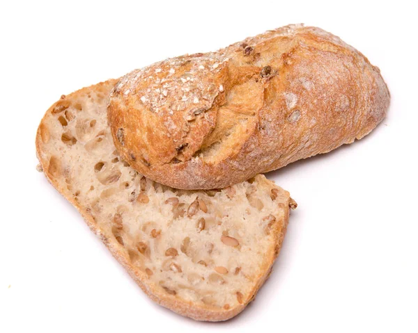 Pão Pão Sobre Fundo Branco Isolado — Fotografia de Stock