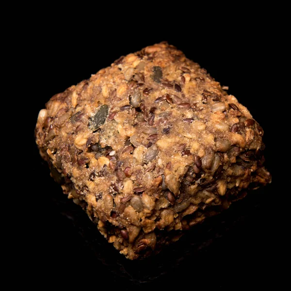 Хлеб Рулон Хлеб Черном Фоне Изолированные — стоковое фото